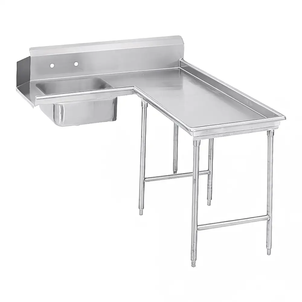 Advance Tabco DTS-G70-108R 107" R-L Island Soil Dishtable - Crossrails, Stainless Legs, 14 ga 304 Stainless