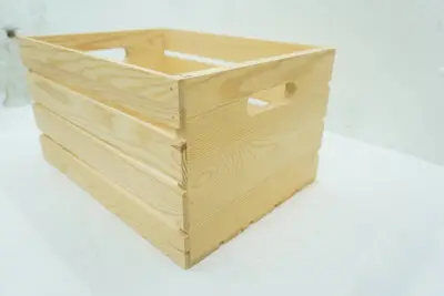 Stackable wood crate,12.5" x 18" x 9.5"