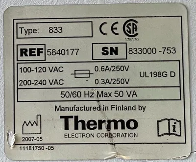 Thermo Scientific Type 833 Multidrop DW Microplate Reagent Dispenser 120v
