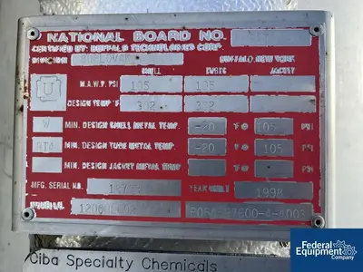 USED Buffalo Technologies 1,675 Sq Ft Buffalo Technologies Heat Exchanger, 304L S/S, 105/105#