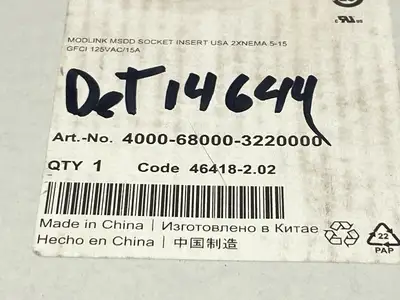 4000-68000-3220000 | Murr Elektronik  ModLink MSDD Socket Insert 2x NEMA 5-15 - New