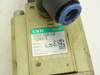 CKD CVS2-20A-10-02HS-3 Pneumatic Solenoid Coolant Valve 3/4" 24VDC NC