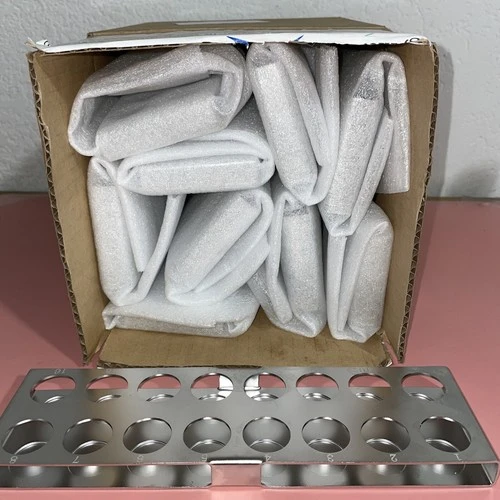 NEW 10 CC ZU-335 Vial Holder 316 SS, Holds 16 Tubes 10-1/2'' OAL x 3'(Lot Of 10)
