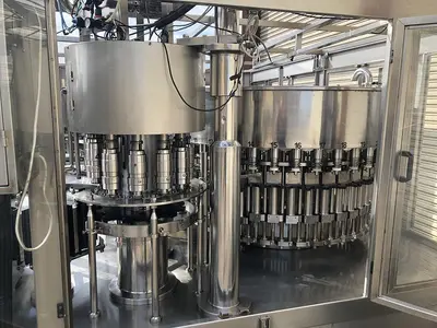 USED 2014 ZHANG J IAGANG, BEIJING CHINA TRI-BLOCK 40 VALVE BOTTLE RINSER, FILLER, CAPPER