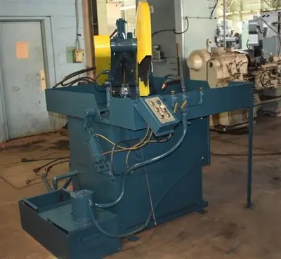 22" EVERETT #20AA22 ABRASIVE-BLADE MITERING CUT-OFF SAW w/HYDRAULIC HEAD FEED - 6" DIAMTER SHAPE CAPACITY - 3" DIAMETER SOLID CAPACITY - 20 HP MOTOR
