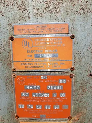 Boiler, 6.6 HP, Riemers, Electric, 100 PSI, 60 kW #S736803