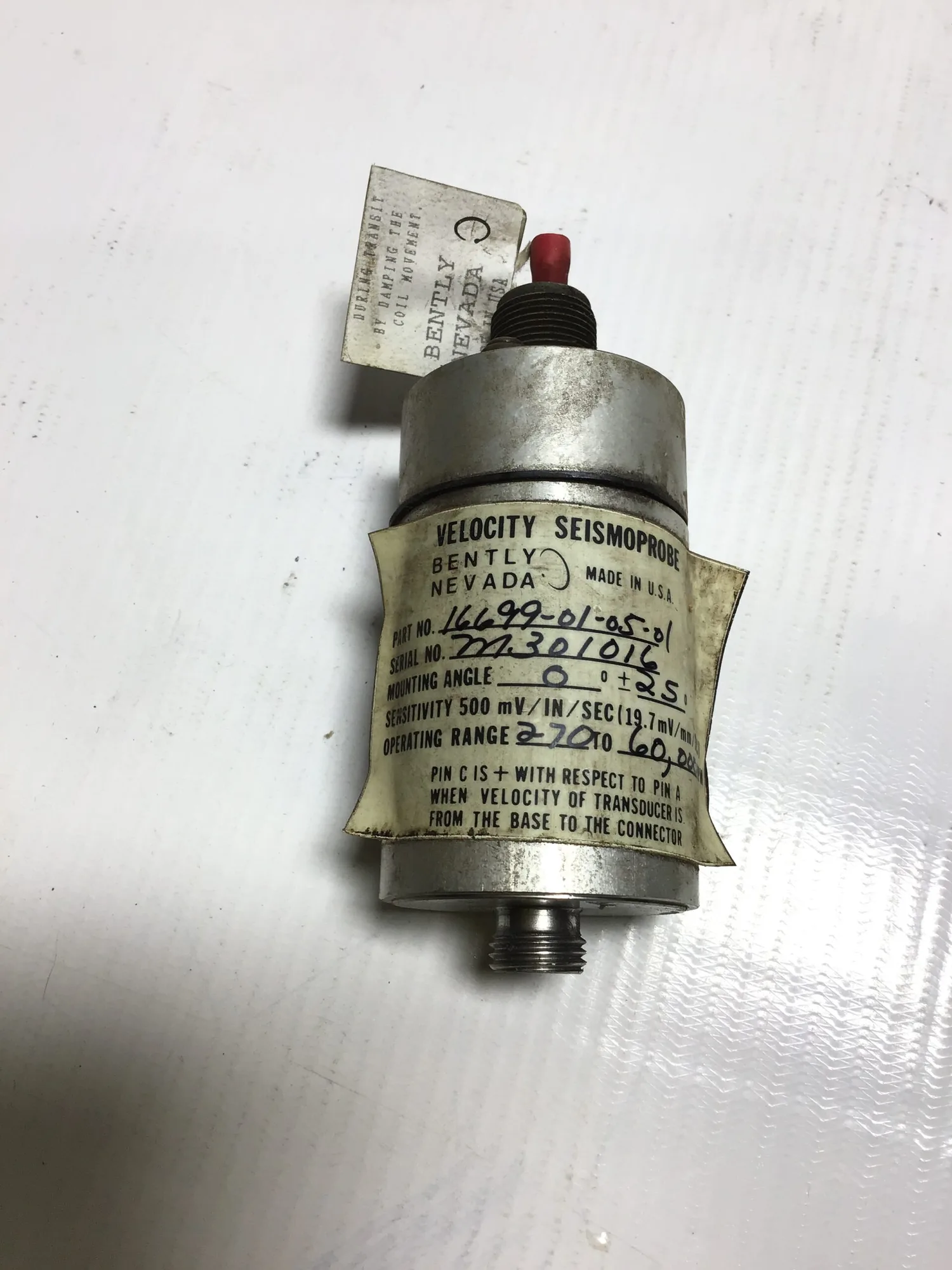 Bently Nevada 16699-01-05-01 High Temperature Velocity Seismoprobe Sensor