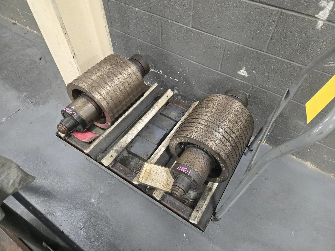 (2) OD Grind Drum Spindle w/ Cart