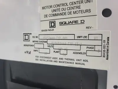 USED SQUARE D MODEL 6