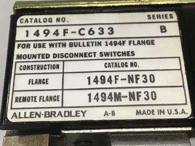 USED ALLEN BRADLEY 1494F-C633 SER B
