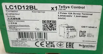 NEW SCHNEIDER ELECTRIC LC1D12BL CONTACTOR 3 POLES 12AMP