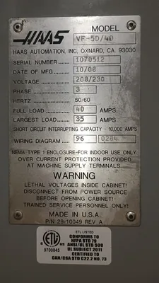 2008 HAAS VF-5D/40 Machining Centers, Vertical | Great American Equipment Company (9)