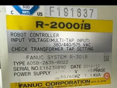 Used 2016 FANUC R-2000IB/250F 6 AXIS ROBOT WITH FANUC R30IB CONTROLLER Robots | Harbor Machinery Inc. #1283359
