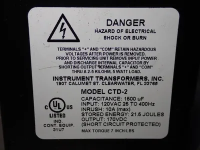 NEW 2014 INSTRUMENT TRANSFORMER CTD2