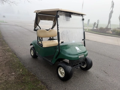 (1) 2019 E-Z-Go EFI golf cart with a Kawasaki gas engine, model 657061G01, includes canopy, fold-dow...
