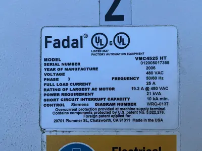 Used 2006 FADAL VMC4525 HT Vertical Machining Centers Ohio US | HGR 24 #1357028