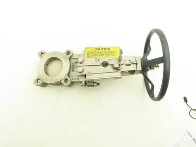 Fabri-Valve FV1312 Knife Gate Valve Size 3 Lockout Rising Stem Stainless