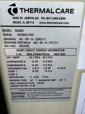 USED 2017 THERMAL CARE NQA20