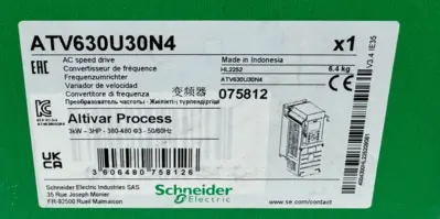 NEW SCHNEIDER ELECTRIC ATV630U30N4 AC SPEED DRIVE 3HP ALTIVAR PROCESS 075812