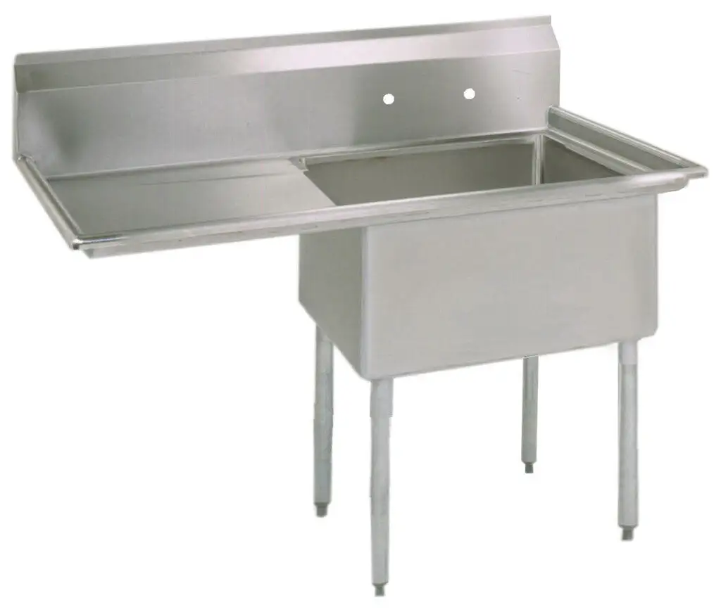 Compass 1 Compartment Sink w/ 18" Left Drainboard 18" x 18" x 12" D Bowl SS
