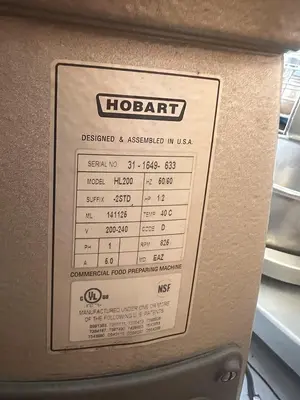 New | in-Stock HOBART HL200 Planetary Mixers Florida US | BAM Discount Restaurant Equipment #1547382