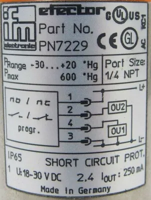 NEW EFECTOR PN7229 PRESSURE SENSOR