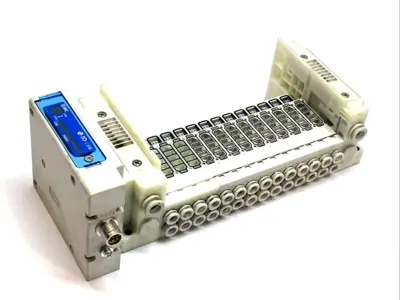 USED SMC 14‑STATION MANIFOLD BASE PLUG‑IN CONNECTOR
