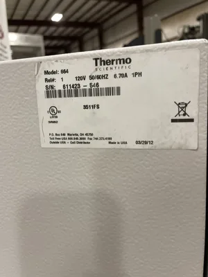 USED THERMO FISHER SCIENTIFIC 664 GRAVITY CONVECTION INCUBATOR/OVEN