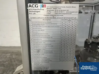 USED ACG-Pam ACG-Pam AFT LAB Capsule Filler