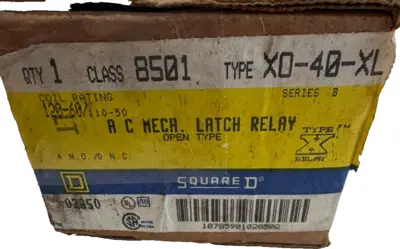 NEW SQUARE D 8501-XO-40-XL MECHANICAL LATCH RELAY 8501XO40XL