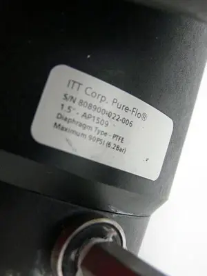 USED LOT OF 3 - ITT PURE-FLO 1.5" DIAPHRAGM ACTUATOR W/ SWITCH (X2) & DIAPHRAGM VALVE