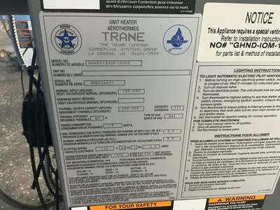 Used TRANE GHND012ADF1000D Miscellaneous MRO Ohio US | HGR 24 #1304985