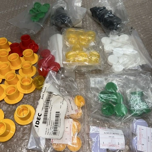 Large Lot of New various IDEC   Buttons & Caps See Photos + Warranty