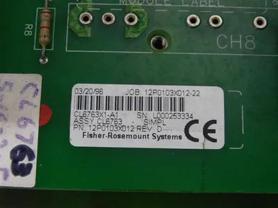 Fisher Rosemount CL6763X1-A1 Pulse Count Input Term Panel 12P0103X012 Rev.D Used