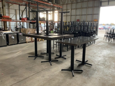 Used LOT OF (5) BARTOP TABLES WITH WOODED TOPS AND METAL LEGS Preparation Tables Michigan US | Miedema Asset Management Group #1761567
