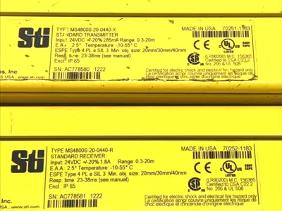 Used STI Omron MiniSafe Light Curtain TX/RX 24VDC Light Curtains & Grids Michigan US | Maverick Industrial Sales #1401759