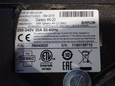 USED 2015 BARCO GALAXY 4K23