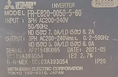 USED Mitsubishi Electric Mitsubishi FR-E820-0050-5-60