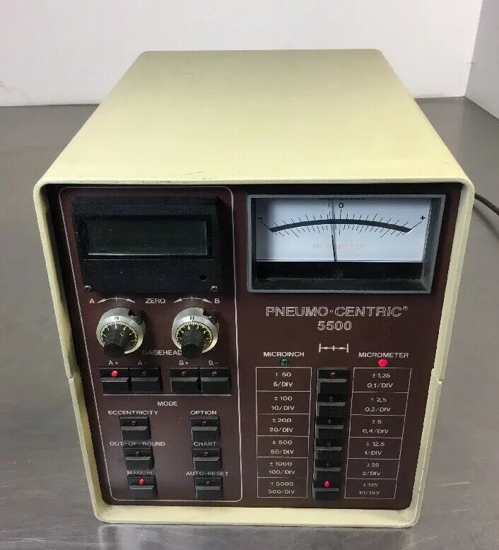 PNEUMO-CENTRIC 5500 Model No. 5511-10 GAGEHEAD CONTROLLER W/ MICROMETER. 1E