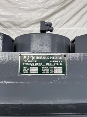 300 TON M&N 4-POST HYDRAULIC HOBBING PRESS. STOCK # 1224124.