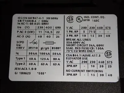NEW SIEMENS 3RT10351QB443MA0