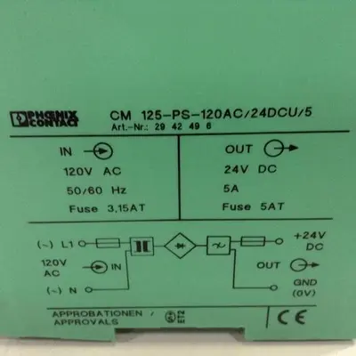 Used PHOENIX CONTACT CM 125-PS-120AC/24DCU/5 Power Supplies Michigan US | Ideal Machinery #581390