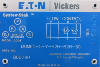 NEW VICKERS 868790 FLOW CONTROL VALVE DGMFN-5-Y-A2H-B2H-30