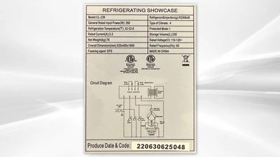 171-0182 60” Self Contained Refrigerated Bakery Cooler Case