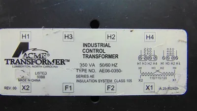 ACME AE06-0350 Industrial Control Transformer 350VA Used
