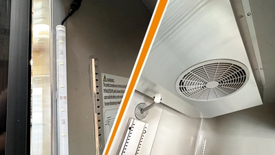 171-0366 54" Double Door Stainless Steel Self Contained Freezer