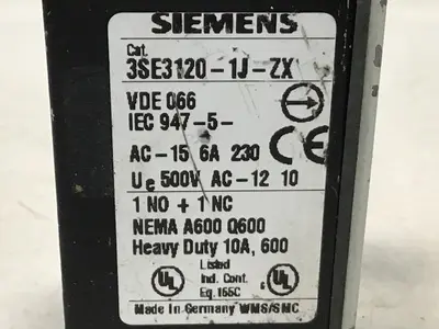 Used SIEMENS 3SE3 120-1J-ZX Relays & Switches Michigan US | Ideal Machinery #1261359