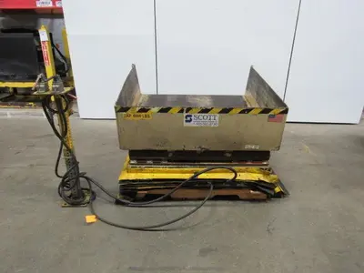 SCOTT 6000LB 3 Ton Air Pneumatic Lift Tilt Table 30 Degree Gaylord Tipper 48x48"