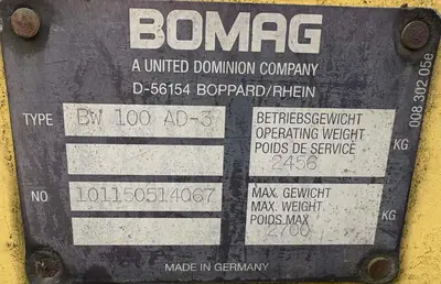 Used 2000 BOMAG BW100 AD-3 Tandem Rollers New Jersey US | Proxy Equipment #1385324
