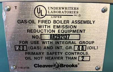 USED 2002 CLEAVER BROOKS CBI200-350-015